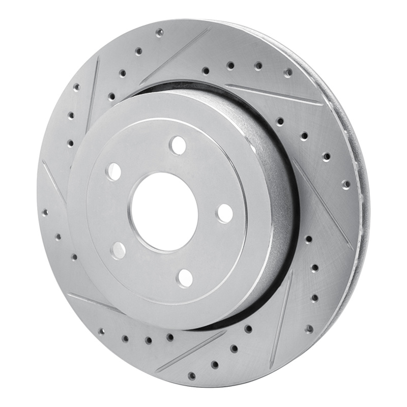 Jeep Grand Cherokee Brake Rotor (1) - Rear Left - R1 Concepts - Drilled & Slotted - Silver - `06-`10